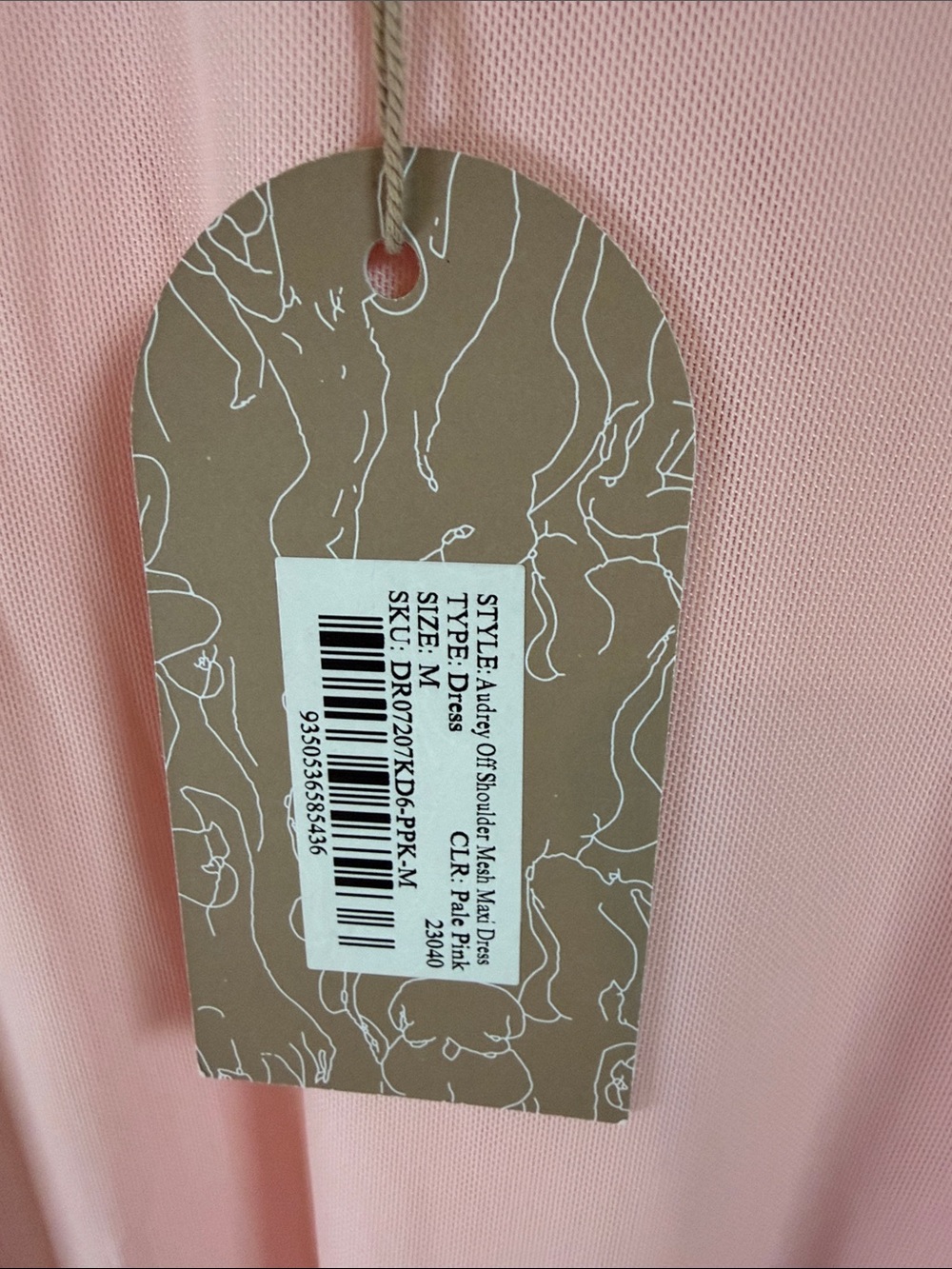 Off-Shoulder Blush Pink Evening Gown - Picture 9 of 11